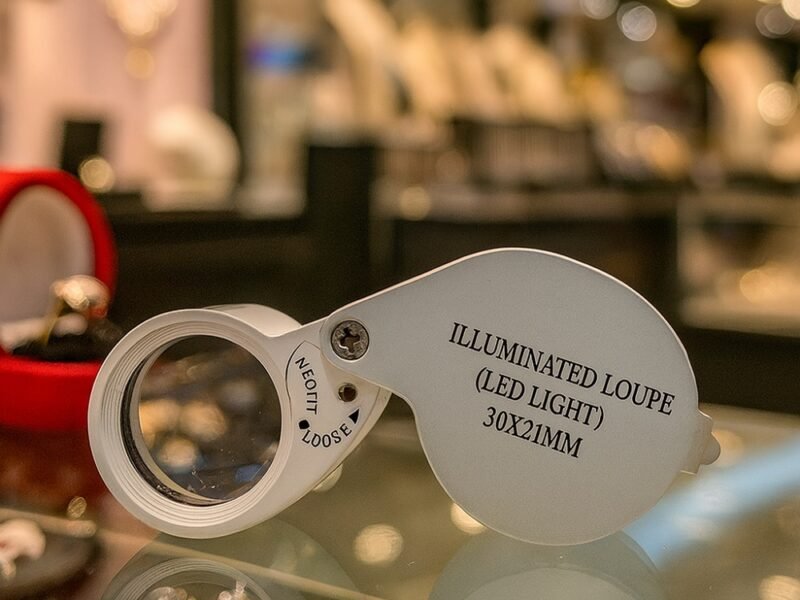 lupa joyero 40x aumento con luz y uv led cod21016