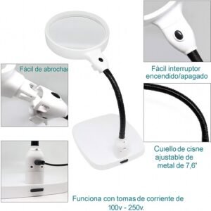 lupa con base 10x con luz led cod7764