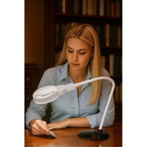 lupa con base y luz led 3x/4.5x cod7028