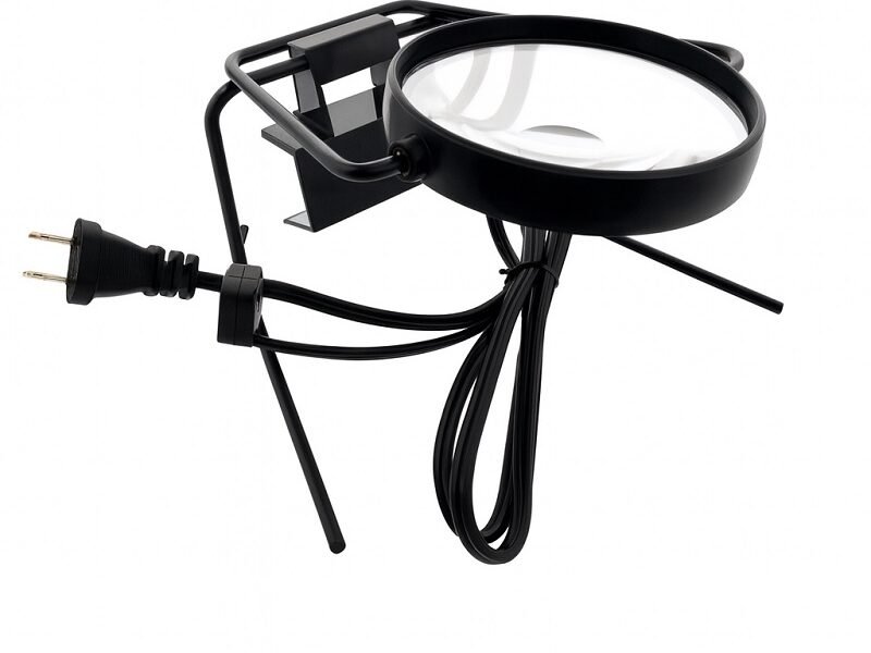 lupa de mesa con 2 aumentos + bifocal 6x + luz 83024