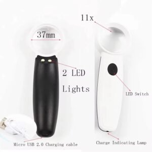 lupa de mano 11x con led modelo 6h2c
