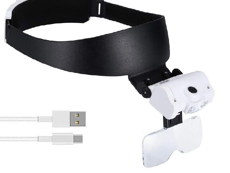 lupa vincha con varios aumentos luz led cody82000jc