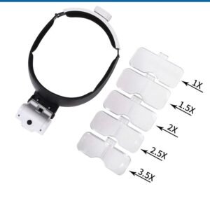 lupa vincha con varios aumentos luz led cody82000jc