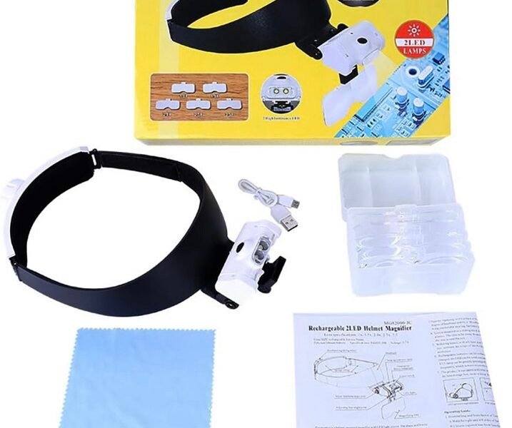 lupa vincha con varios aumentos luz led cody82000jc