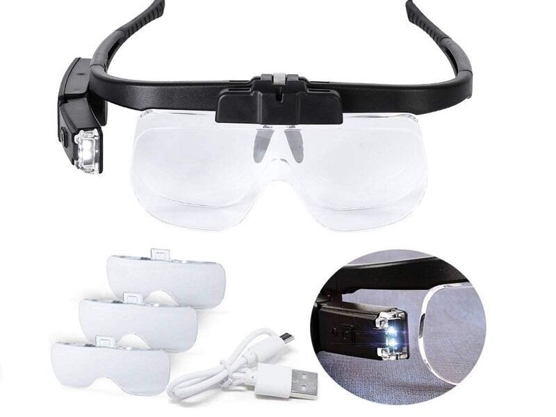 lupa lente con led con 3 aumentos cod11642dc