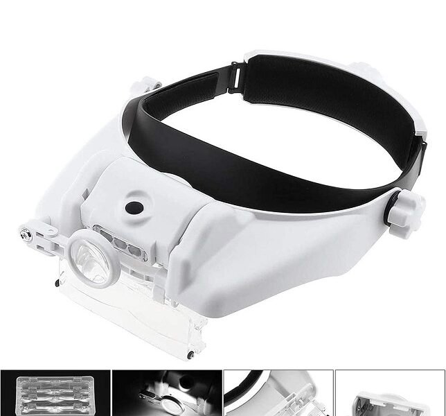 lupa vincha con varios aumentos luz led cod81000gc