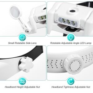 lupa vincha con varios aumentos luz led cod81000gc