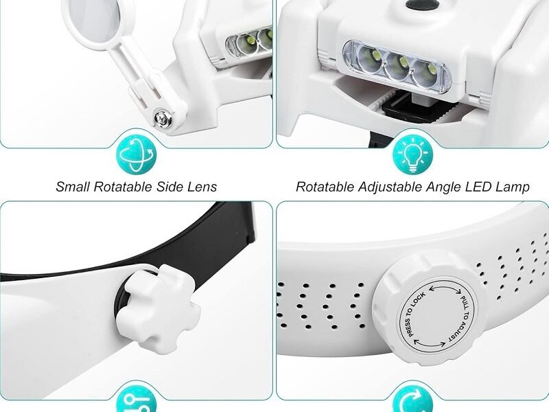 lupa vincha con varios aumentos luz led cod81000gc