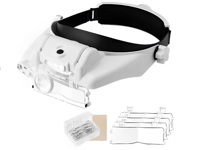 lupa vincha con varios aumentos luz led cod81000gc