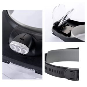 lupa vincha con 4 lentes +luz cod81001e