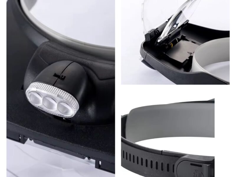 lupa vincha con 4 lentes +luz cod81001e