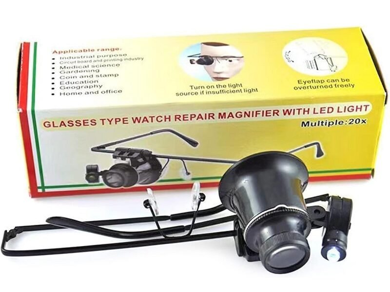 lupa monocular lente 20x con luz cod9892a