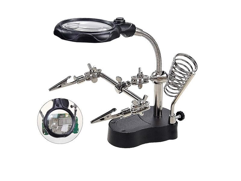 Lupa De Mesa Con Agarres Para Soldar + Luz Led Modelo Cod16126a lupa de mesa con agarres para soldar + luz led modelo cod16126a