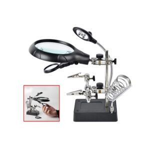 lupa con agarres para soldar + luz led cod16129c