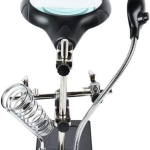 lupa con agarres para soldar + luz led cod16129c