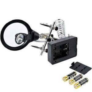 lupa con agarres para soldar + luz led cod16129c