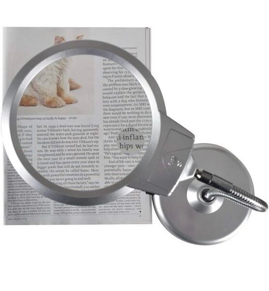 lupa con base 2,5/5x + luz led codmg4b5