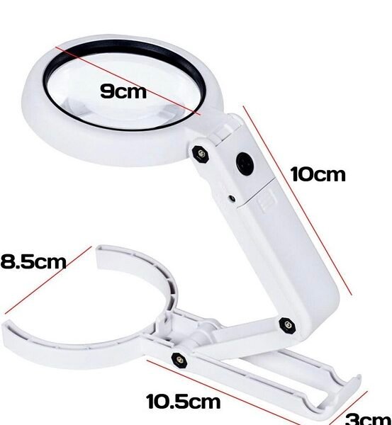 lupa de mano y mesa con luz usb codfs75rc
