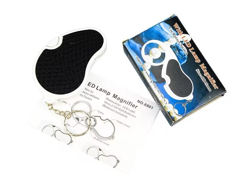 lupa plegable 5x aumentos con led cod6901