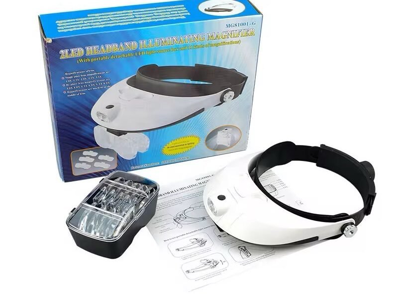 lupa vincha con varios aumentos y luz led modelo cod81001g