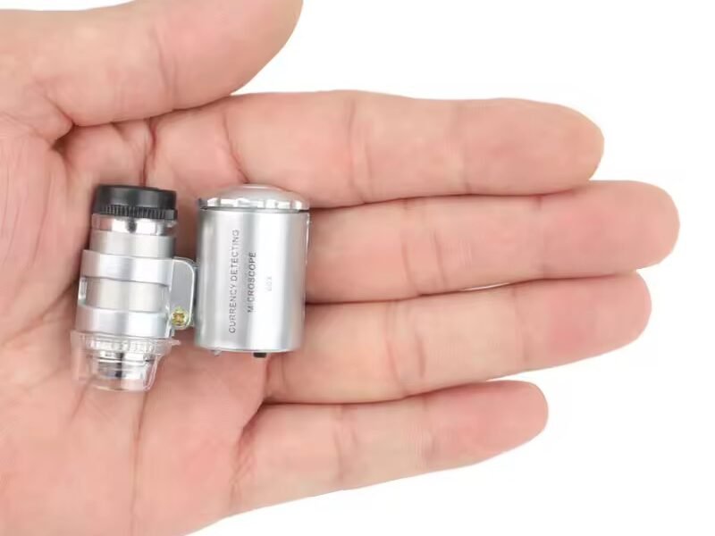 lupa microscopio 60x led y ultravioleta cod9882ip