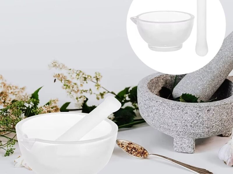 mortero de vidrio para química