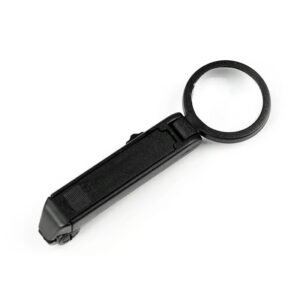 lupa de mano con brusela y luz led codigo 17134