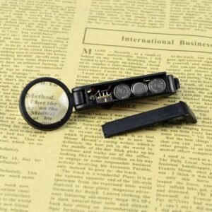 lupa de mano con brusela y luz led codigo 17134