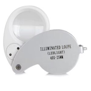 lupa joyero 40x aumento con luz y uv led modelo 21016