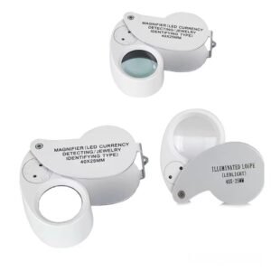 lupa joyero 40x aumento con luz y uv led modelo 21016