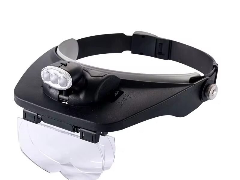 lupa vincha con 4 lentes +luz cod81001e