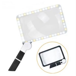 lupa de mano fresnel con luz led codigo 6185