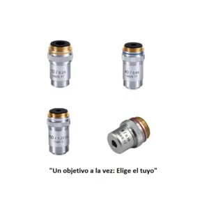 objetivos para microscopios aumentos 4x,10x, 40x y 100x