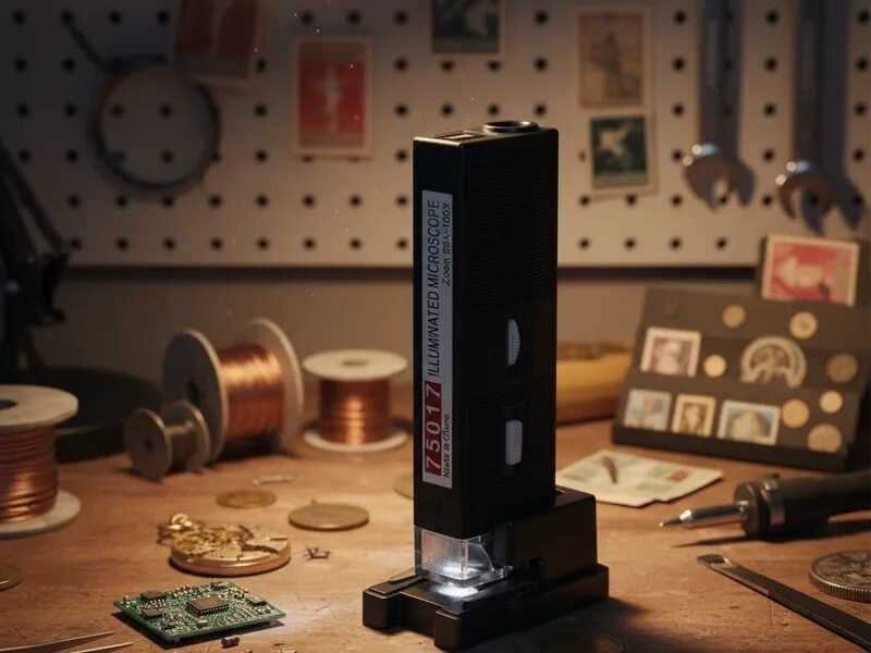 microscopio portátil negro 80x 100x cod75017