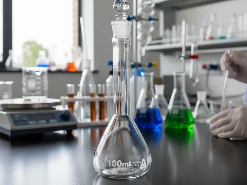 es un matraz aforado de 100 ml, clase a. codg003