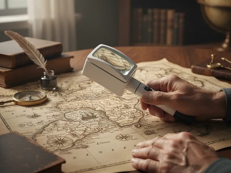 lupa 3x rectangular con luz y con cabezal móvil cod20165