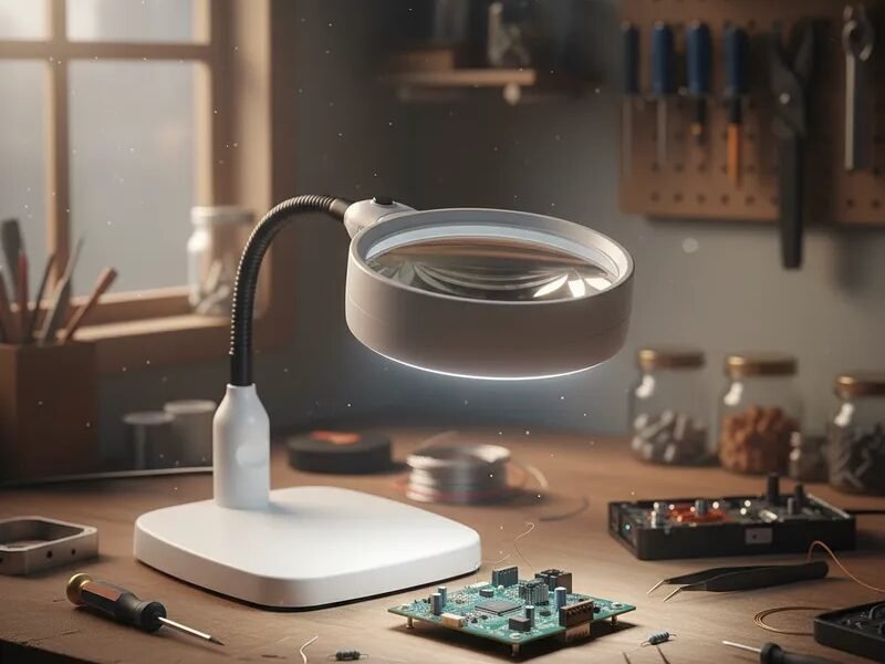 lupa con base 10x con luz led cod7764