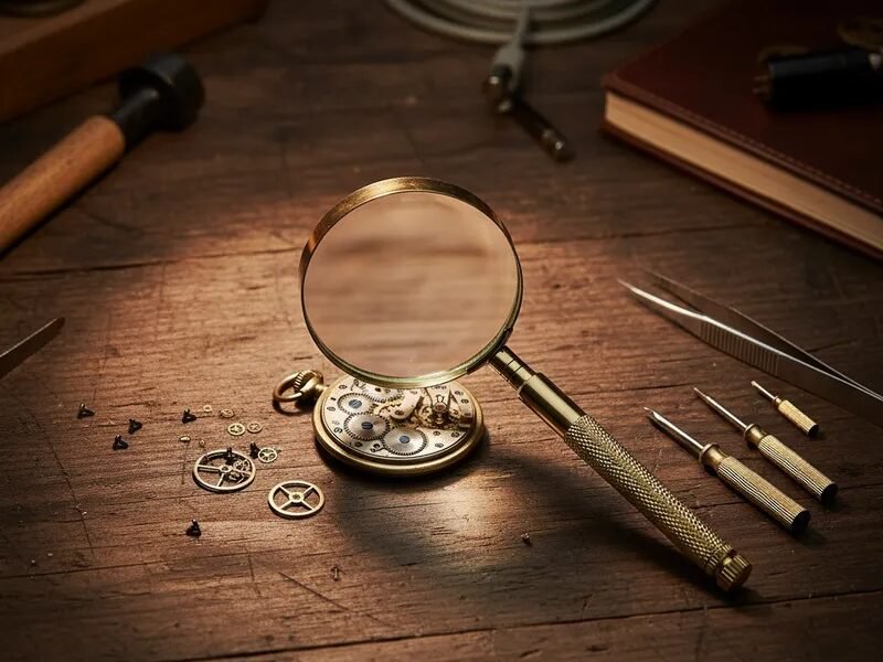 lupa con juego de destornilladores cod599