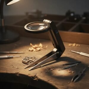 lupa de mano con brusela y luz led cod17134