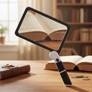 lupa de mano fresnel con luz led cod6185