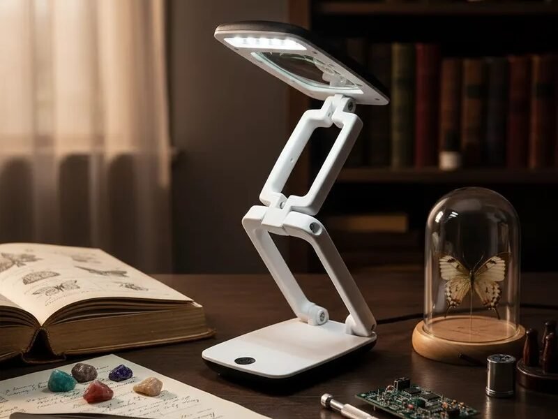 lupa de mesa plegable con luz codth7021