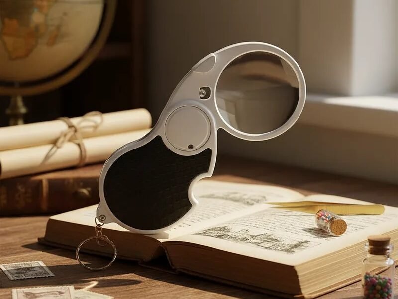 lupa plegable 5x aumentos con led cod6901