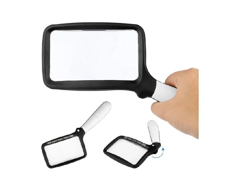 lupa rectangular con luz led 3x cod10863