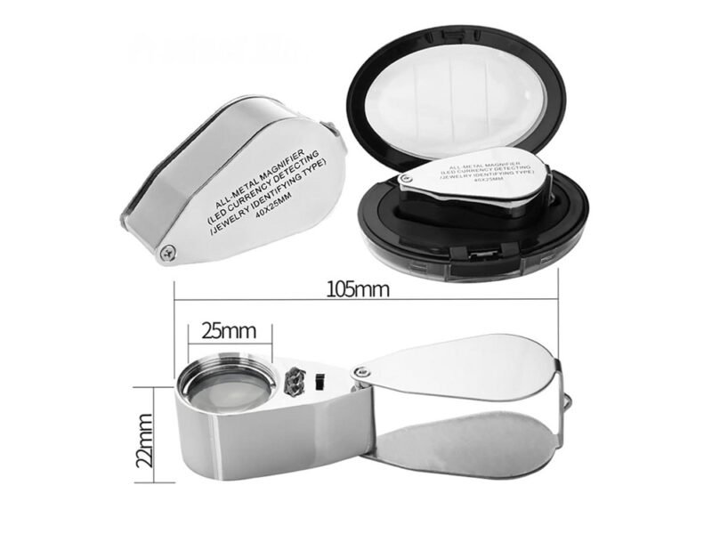 lupa joyero 40x luz led y uv mod9890