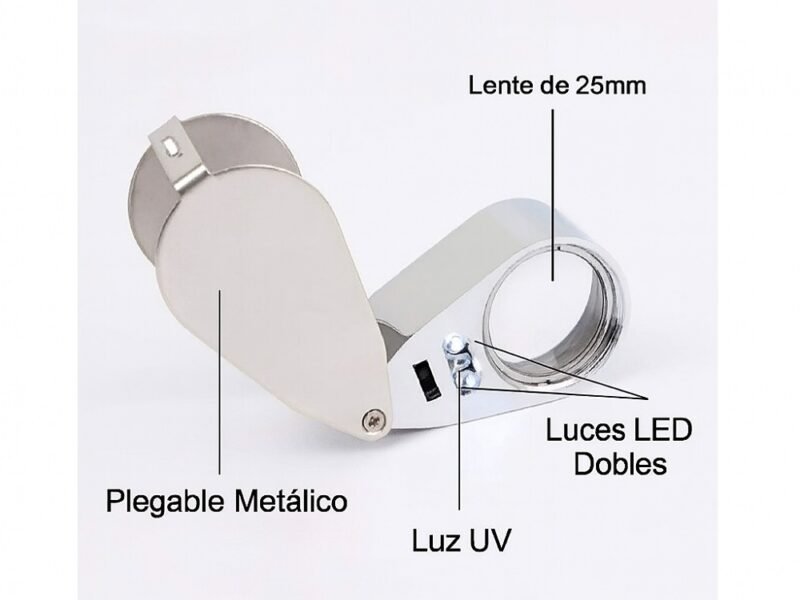 lupa joyero 40x luz led y uv mod9890