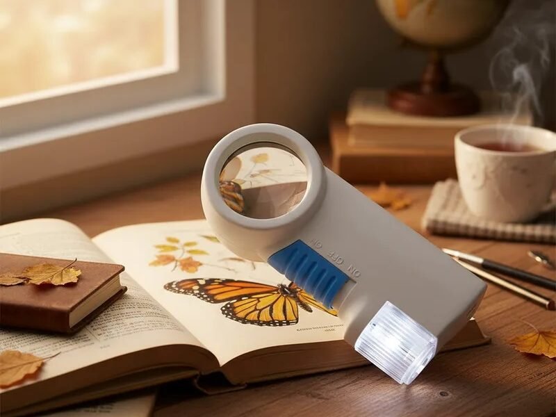 lupa con luz y linterna codth7010