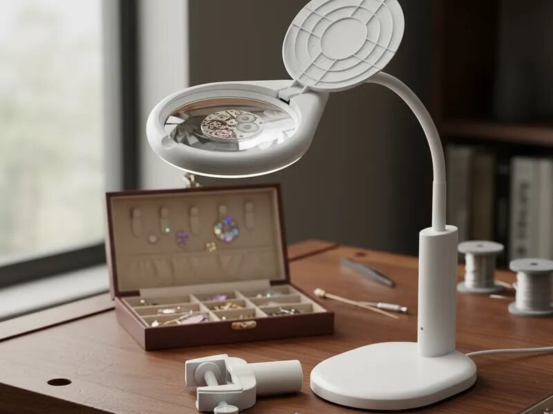 lupa led con pie y morsa codtj108c