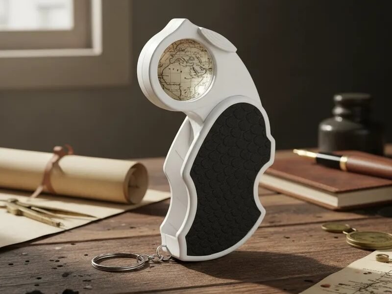 lupa plegable con luz led y ultravioleta 45x cod7101