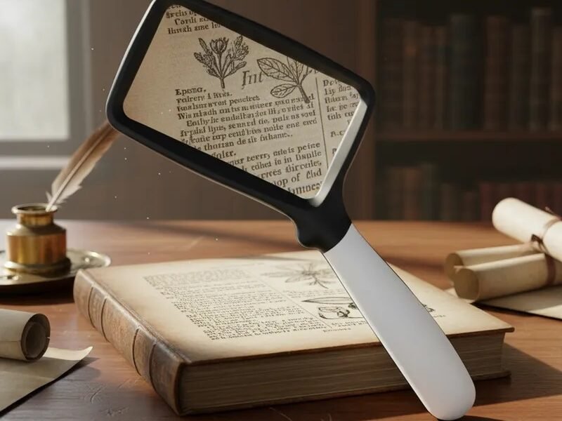 lupa rectangular con luz led 3x cod10863