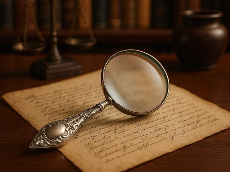 lupa metálica gris de aumento 5x